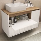 Gabinete Para Banheiro Com Cuba E Espelho 100cm Toronto Yesca