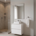 Gabinete Para Banheiro Com Cuba E Espelho 60cm Mdf Branco Dub