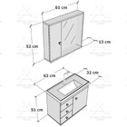 Gabinete para Banheiro com Cuba e Espelho 63cm Freijó Ariana Astral