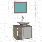 Gabinete Para Banheiro Com Cuba E Espelho Baden B02 Branco Ca