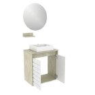 Gabinete Para Banheiro Com Cuba E Espelho Carol  Ártico