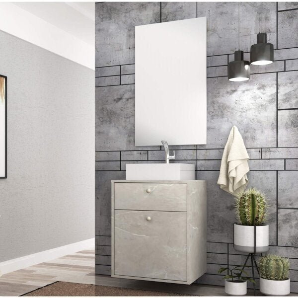 Gabinete Para Banheiro Com Cuba E Espelho Eva Móveis Bosi Rea