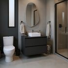 Gabinete Para Banheiro Com Cuba E Espelho Orgânico 80cm Mdf G