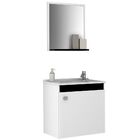 Gabinete Para Banheiro Com Cuba E Espelho Siena B02 Branco Pr