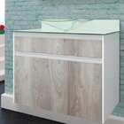 Gabinete Para Banheiro Com Cuba E Tampo De Vidro 1 Porta 2 Ga