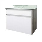 Gabinete Para Banheiro Com Cuba E Tampo De Vidro 1 Porta 2 Ga