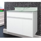 Gabinete Para Banheiro Com Cuba E Tampo De Vidro 1 Porta 2 Ga