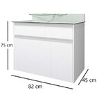 Gabinete Para Banheiro Com Cuba E Tampo De Vidro 1 Porta 2 Ga