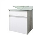 Gabinete Para Banheiro Com Cuba E Tampo De Vidro 2 Gavetas Ge