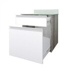 Gabinete Para Banheiro Com Cuba E Tampo De Vidro 2 Gavetas Ge