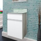 Gabinete Para Banheiro Com Cuba E Tampo De Vidro 2 Gavetas Ge