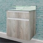 Gabinete Para Banheiro Com Cuba E Tampo De Vidro 2 Gavetas Pa