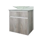 Gabinete Para Banheiro Com Cuba E Tampo De Vidro 2 Gavetas Pa