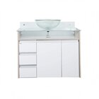 Gabinete Para Banheiro Com Cuba E Tampo De Vidro Sonatta Móve