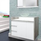 Gabinete Para Banheiro Com Cuba E Tampo De Vidro Sonatta Móve