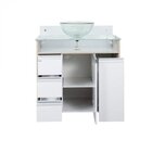 Gabinete Para Banheiro Com Cuba E Tampo De Vidro Sonatta Móve