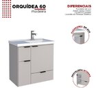 Gabinete Para Banheiro Com Cuba Em Márimore Sintético 59,6cm