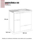 Gabinete Para Banheiro Com Cuba Em Márimore Sintético 59,6cm