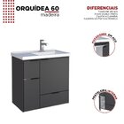 Gabinete Para Banheiro Com Cuba Em Márimore Sintético 59,6cm