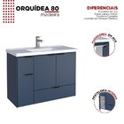 Gabinete Para Banheiro Com Cuba Em Márimore Sintético 78,8cm