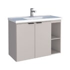 Gabinete Para Banheiro Com Cuba Em Mármore Sintético 80cm Ast