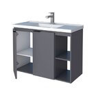 Gabinete Para Banheiro Com Cuba Em Mármore Sintético 80cm Ast