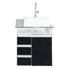 Gabinete Para Banheiro Com Cuba Em Resina Tampo De Vidro 1 Po