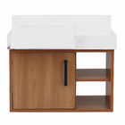 Gabinete com Cuba Embutida Lateral 60cm Marrom Mila Darabas Agardi