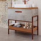 Gabinete Para Banheiro Com Cuba Hana Espresso Móveis Cimento