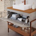 Gabinete Para Banheiro Com Cuba Hana Espresso Móveis Cimento