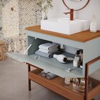 Gabinete Para Banheiro Com Cuba Hana Espresso Móveis Pistache