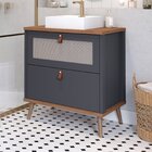 Gabinete Para Banheiro Com Cuba Mily Espresso Móveis Titanium