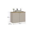 Gabinete Para Banheiro Com Cuba Nature Panna/carvalho