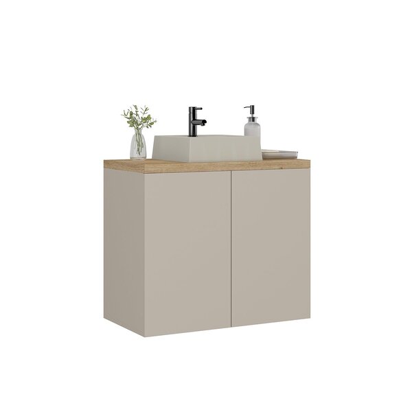 Gabinete Para Banheiro Com Cuba Nature Panna/carvalho