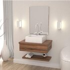 Gabinete Para Banheiro Com Cuba Q35 E Prateleira 605w Metrópo