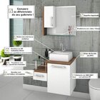 Gabinete Para Banheiro Com Cuba Quadrada Q32 E Espelheira Com