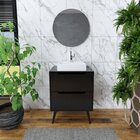 Gabinete Para Banheiro Com Espelheira 60cm Preto