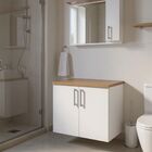 Gabinete Para Banheiro Com Espelheira 80cm Mdf Freijo Paris -