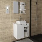 Gabinete Para Banheiro Com Espelheira E Cuba Bn3618  Branco