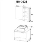 Gabinete Para Banheiro Com Espelheira E Cuba Bn3623  Mármore