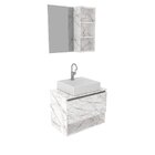 Gabinete Para Banheiro Com Espelheira E Cuba Bn3623  Mármore