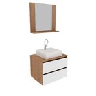 Gabinete Para Banheiro Com Espelheira E Cuba Bn3625  Amendoa/