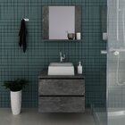 Gabinete Para Banheiro Com Espelheira E Cuba Bn3626  Mármore