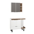 Gabinete Para Banheiro Com Espelheira Emma  Branco/amadeirado