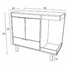 Gabinete Para Banheiro Com Espelheira Emma  Branco/amadeirado