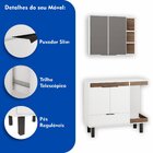 Gabinete Para Banheiro Com Espelheira Emma  Branco/amadeirado