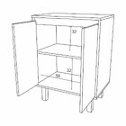 Gabinete Para Banheiro Com Espelheira Litto  Preto/amadeirado