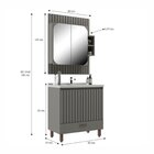 Gabinete Para Banheiro Com Espelheira Ripado Cimento