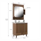 Gabinete Para Banheiro Com Espelheira Ripado Noce