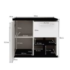 Gabinete Para Banheiro Com Espelheira Veneza  Branco/preto